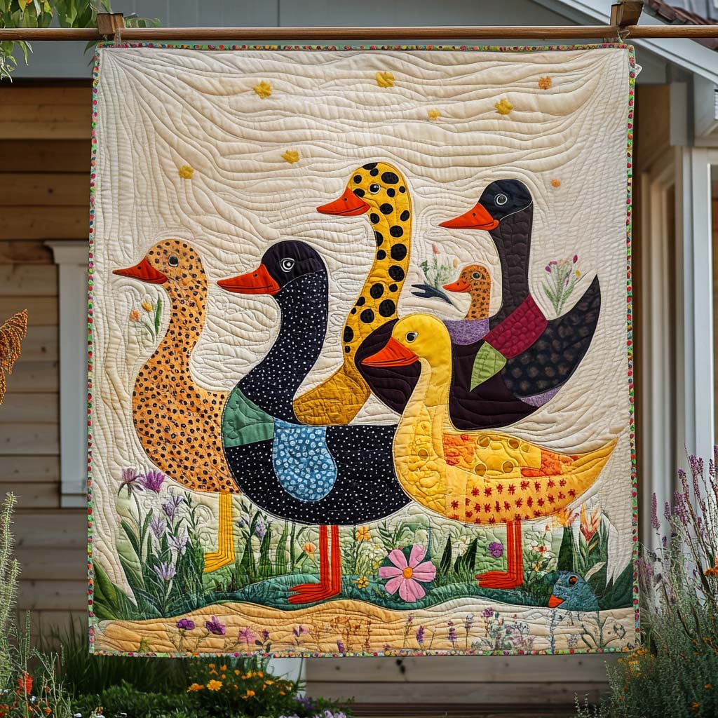 Spotted Friends Quilted Blanket Duck Gifts For Duck Lovers