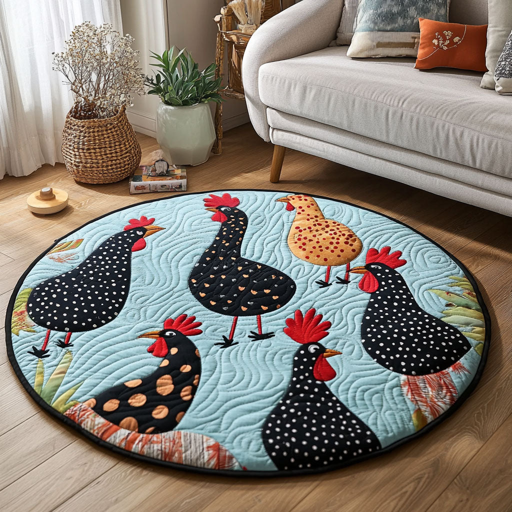 Spotted Quilted Round Mat Outdoor Decor Father'S Day Farmer