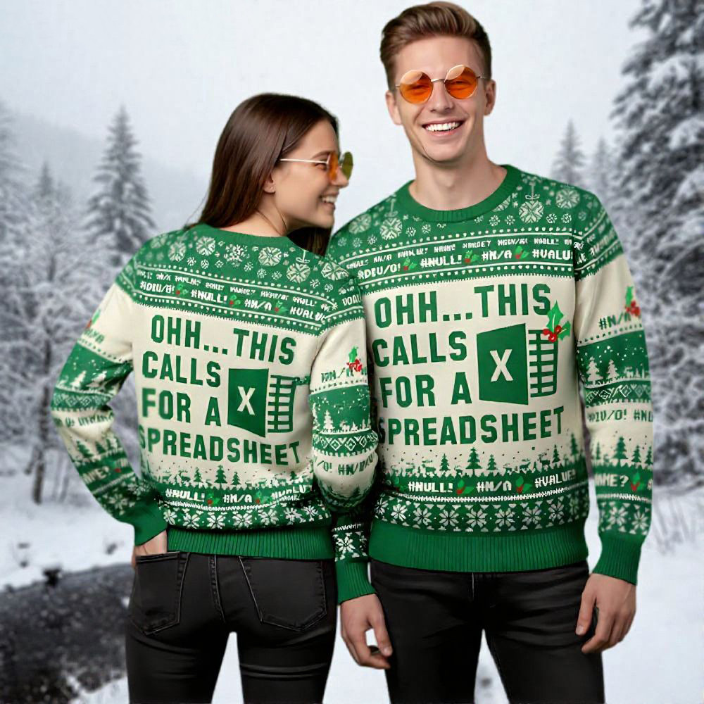 Spreadsheet Ugly Christmas Sweater Funny Spreadsheet Funny Christmas Sweater Gifts For Men