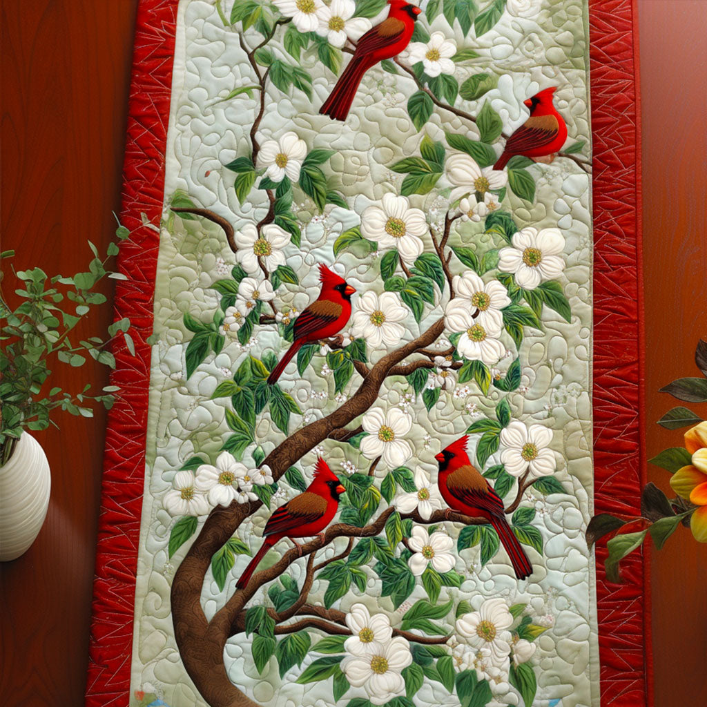 Spring Awakening Quilted Table Runner Dining Table Ideas Cardinal Christmas Gift Ideas