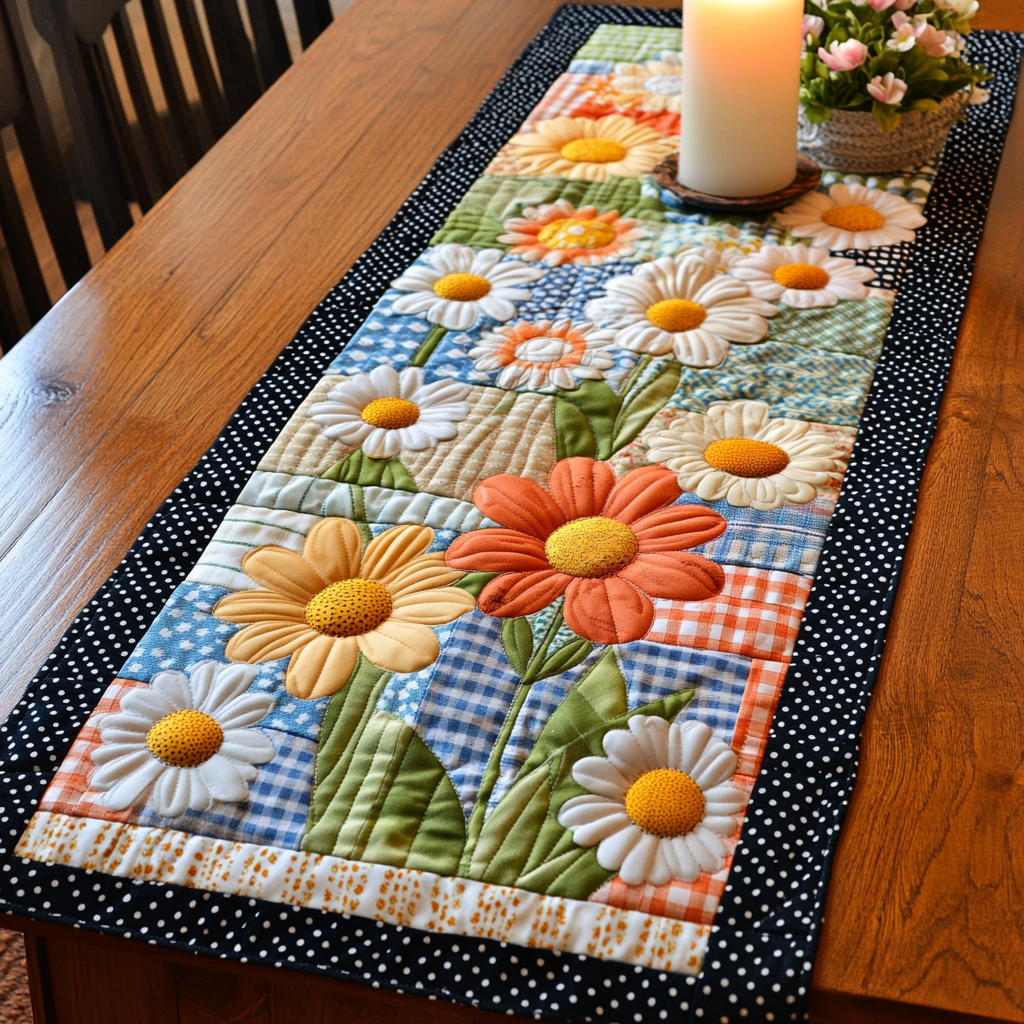 Spring Bliss Quilted Table Runner Dining Room Table Decor Best Tulip Gifts