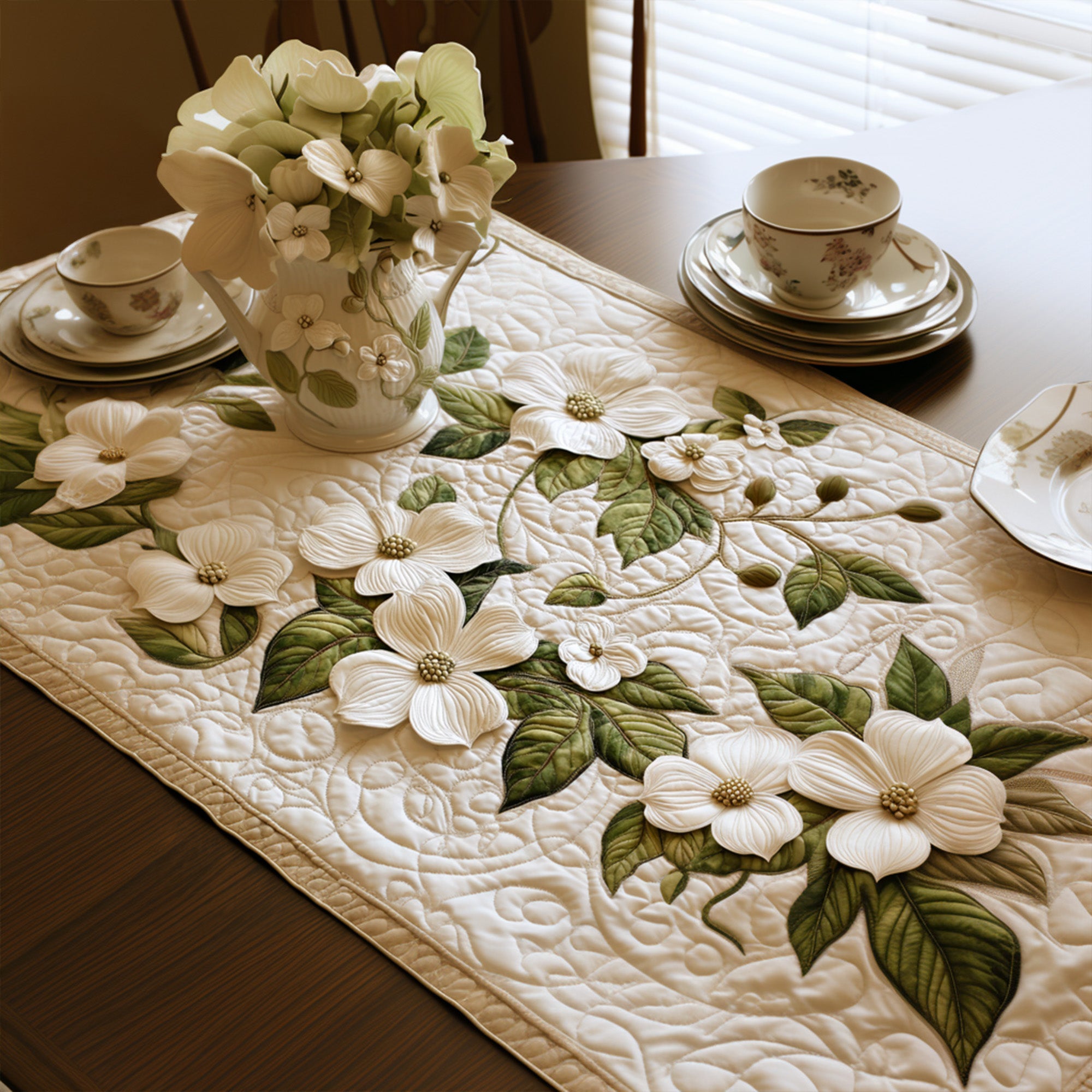 Spring Bliss Quilted Table Runner Spring Floral Table Runner Best Friend Birthday Gifts