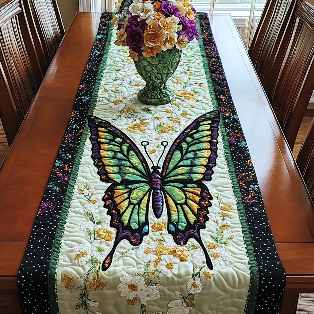 Spring Blossom Quilted Table Runner Dinner Table Decor Awesome Butterfly Lover Gift Ideas
