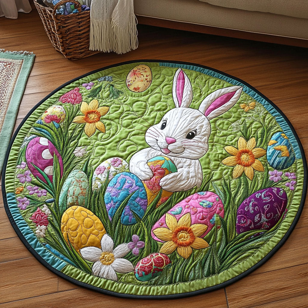 Spring Bunny Quilted Round Mat Christmas Entryway Decor Things To Get Your Brother For Christmas