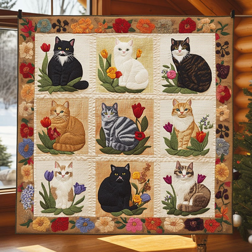 Spring Cat Quilt Blanket Sofa Throws Awesome Gifts For Cat Lovers