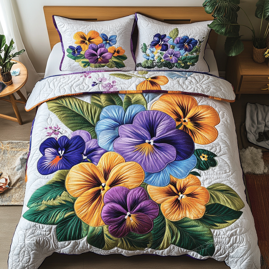 Spring Essence Quilted Bedding Set Bed Decor Ideas Presents For Flower Lovers