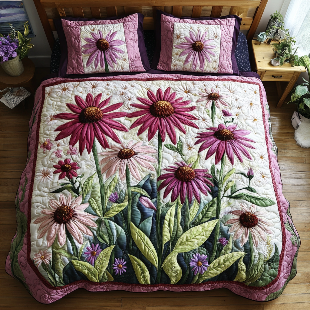 Spring Essence Quilted Bedding Set Modern Bedding Set to Upgrade Your Bedroom