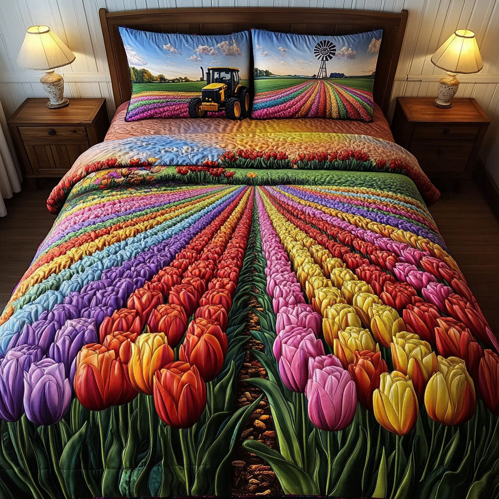 Spring Field Drive Quilted Bedding Set Perfect Bedroom Gift Set to Show You Care