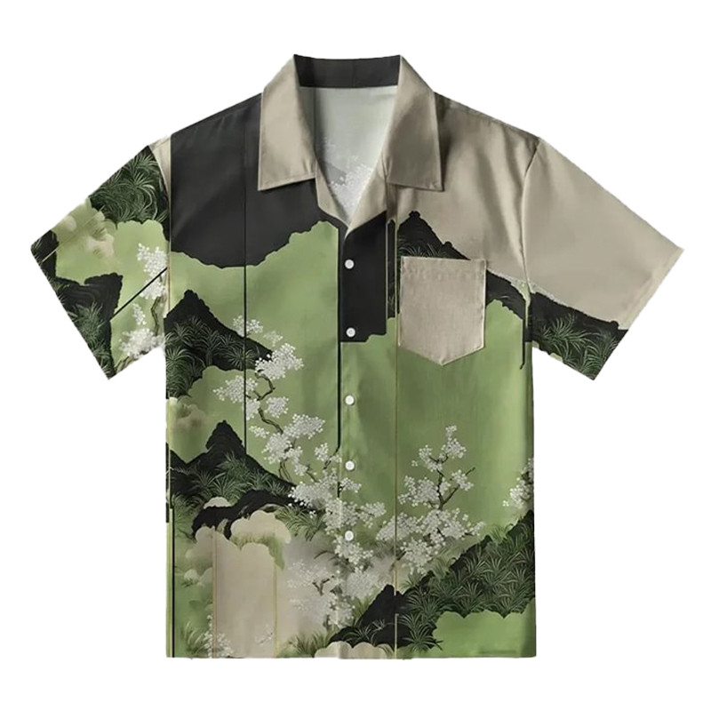 Spring Flower Hawaiian Shirt Serene Landscape Aloha Hawaiian Shirt Presents