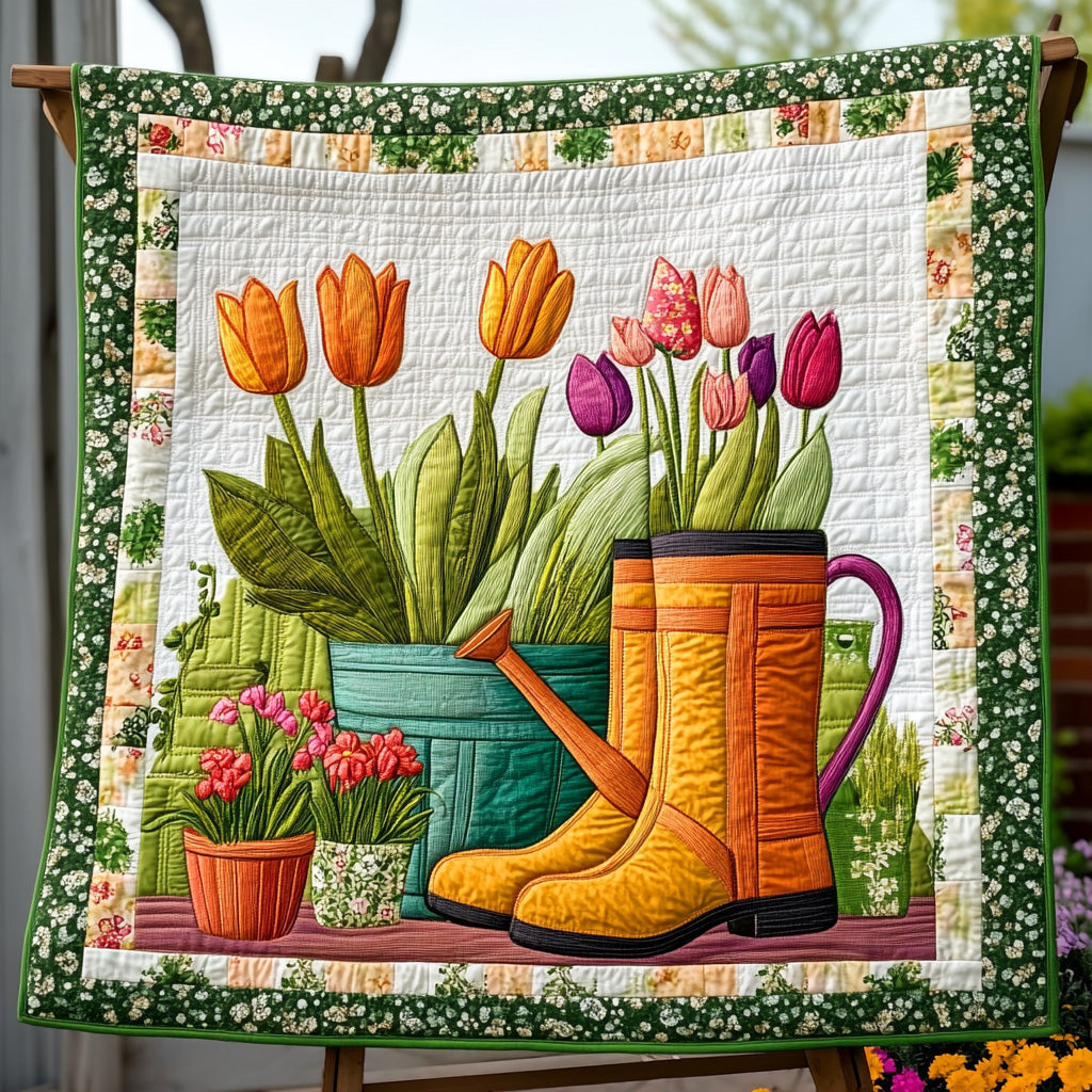 Spring Garden Quilted Blanket Nice Throw BlanketBest Gifts For Gardeners