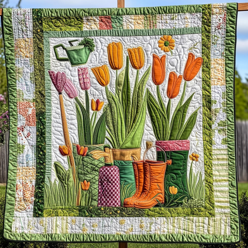 Spring Garden Quilted Blanket Nice Throw BlanketGardening Gifts For Mom