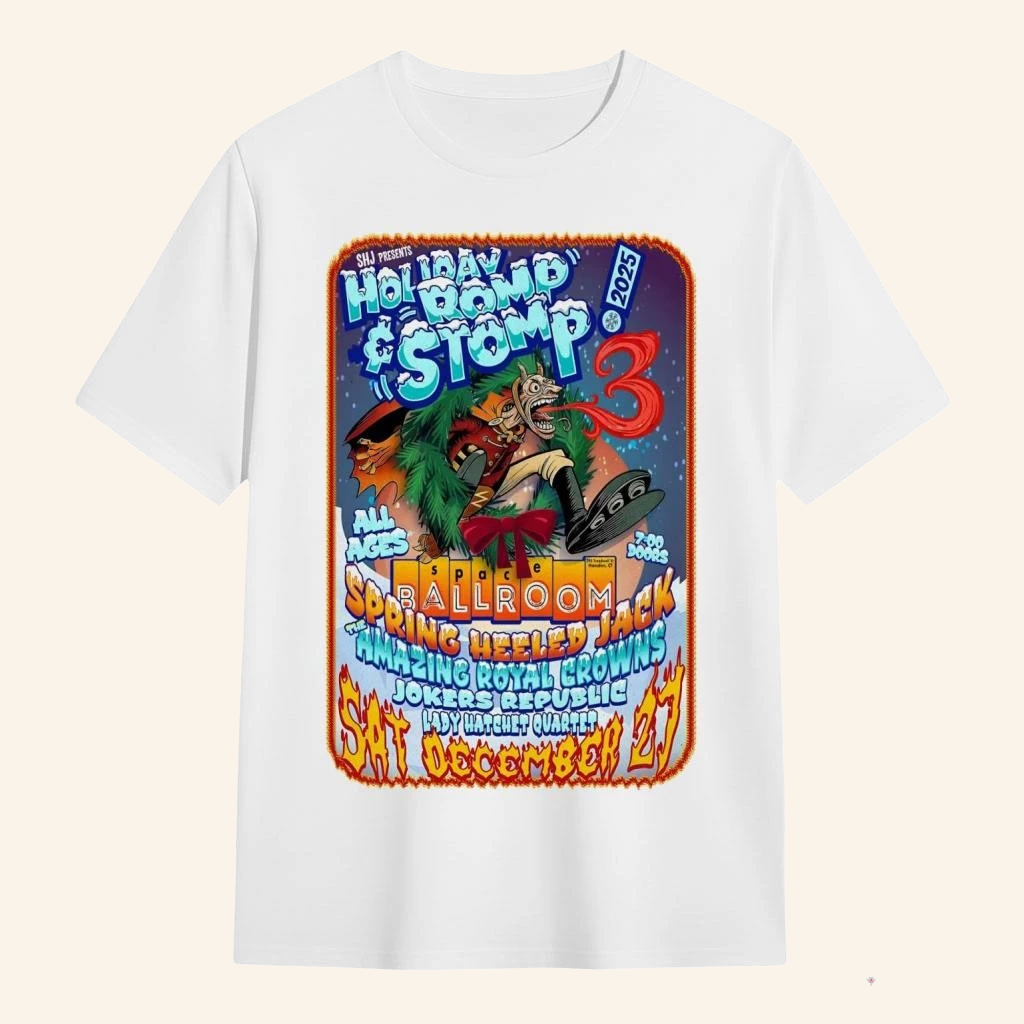 Spring Heeled Jack's Holiday Romp And Stomp 3 Concert T-Shirt Spring Heeled Jack Merch