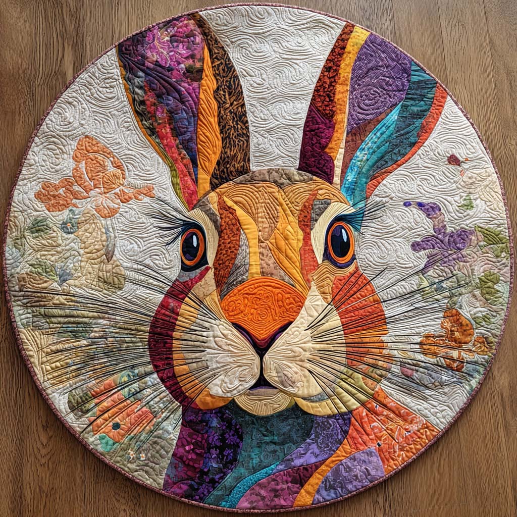 Spring Hopper Quilted Round Mat Entryway Decor First Aid Kit For Rabbits