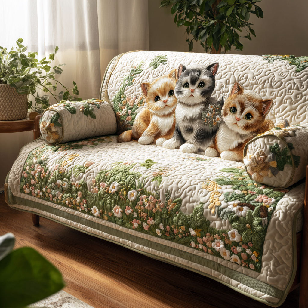 Spring Paws Quilted Sofa Cover Seat Covers For Couches Cat Present Ideas Xmas