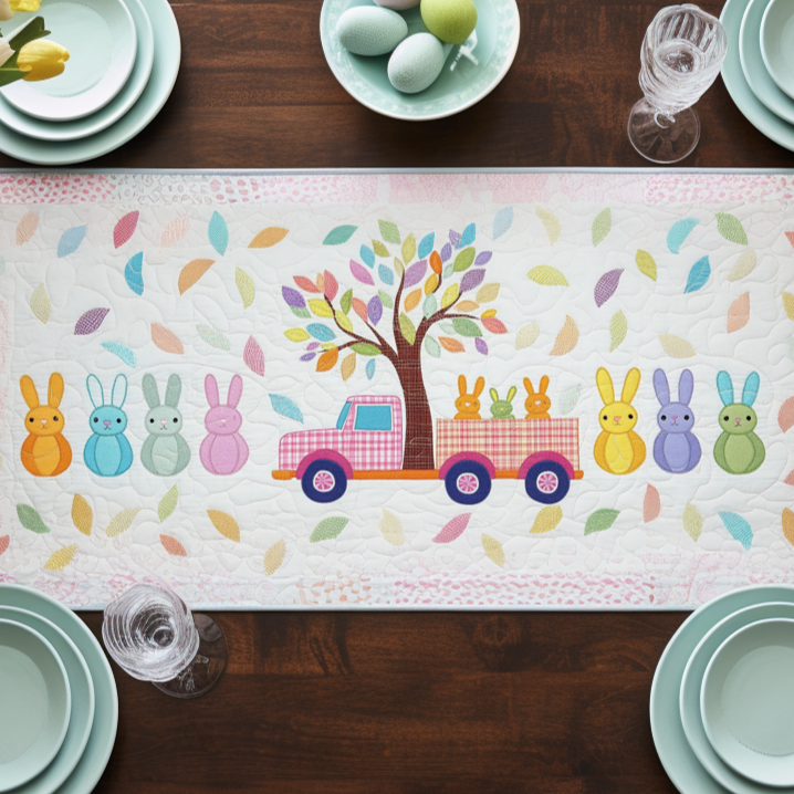 Spring Peep Magic Quilted Table Runner Holiday Table Runners Religious Easter Table Decorations