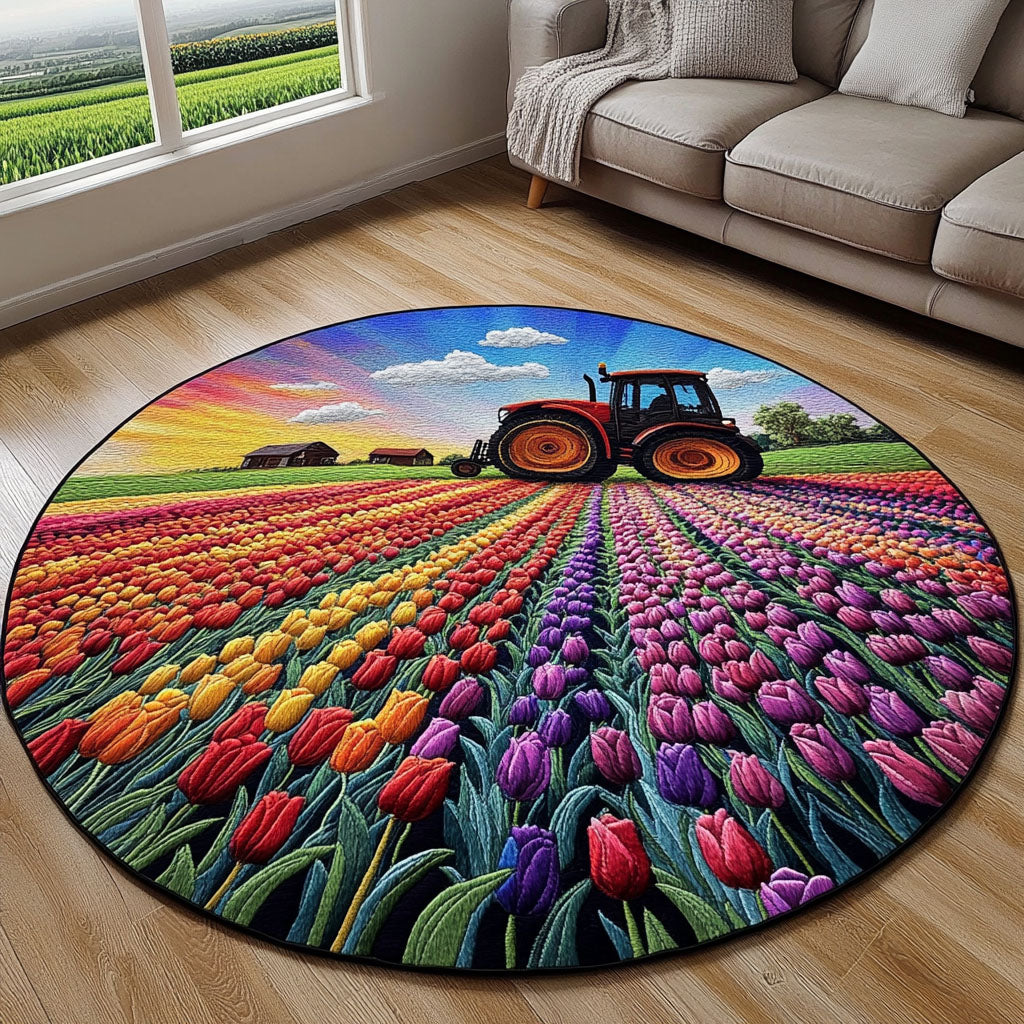 Spring Quilted Round Mat Entryway Rug Ideas Fathers Day Farmer