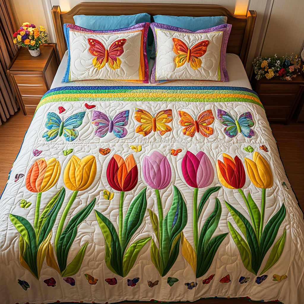 Spring Radiance Quilted Bedding Set Christmas Bedding Sets Butterfly Gift Ideas For Lovers