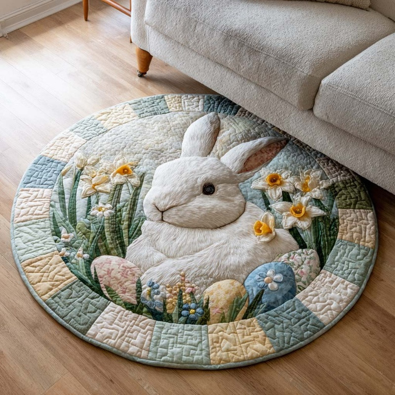 Spring Whisper Quilted Round Mat Floral Spring Home Decor Best Gift For Flower Lovers