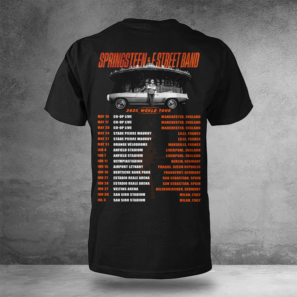 SpringsTeen And Estreet Band 2025 World Tour T-Shirt Music Fans Gifts