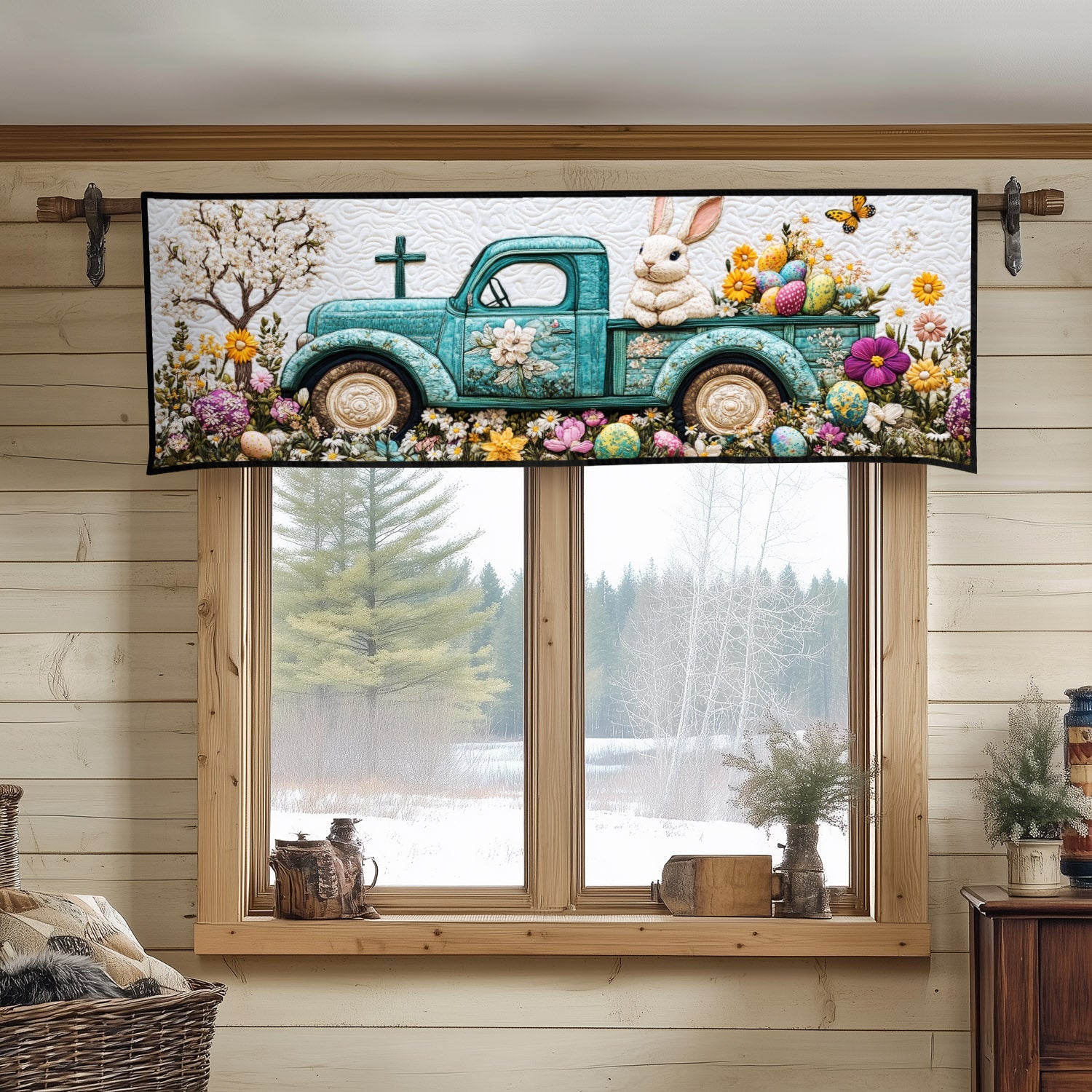 Springtime Blessings Quilted Valance Kitchen Curtain Meaningful Gifts For Women