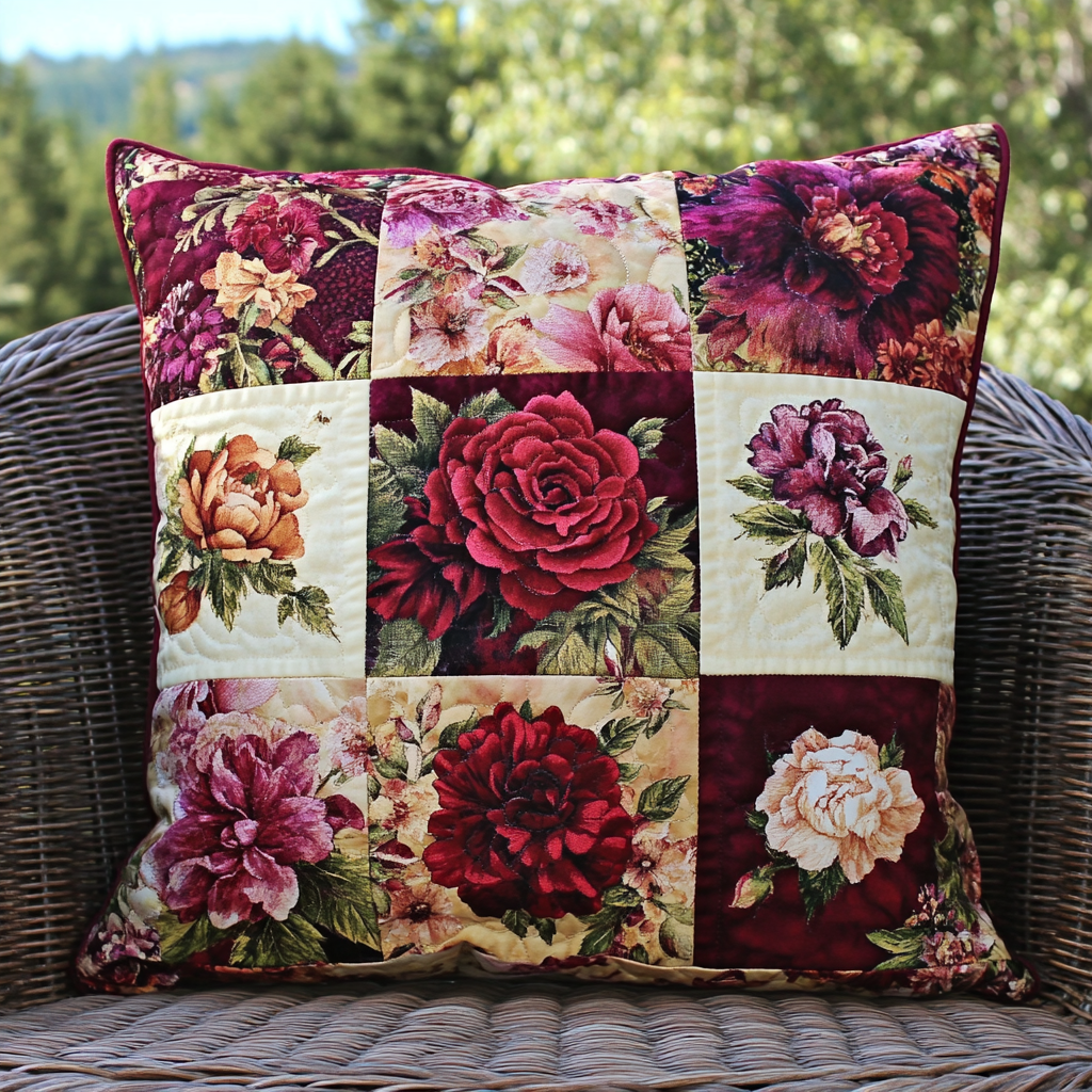 Springtime Charm Quilted Pillow Case Cute Pillow Covers Christmas Gifts For Flower Lovers