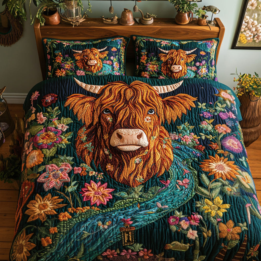 Springtime Cow Parade Quilted Bedding Set Bed Decorations Best Gifts For Cow Lovers