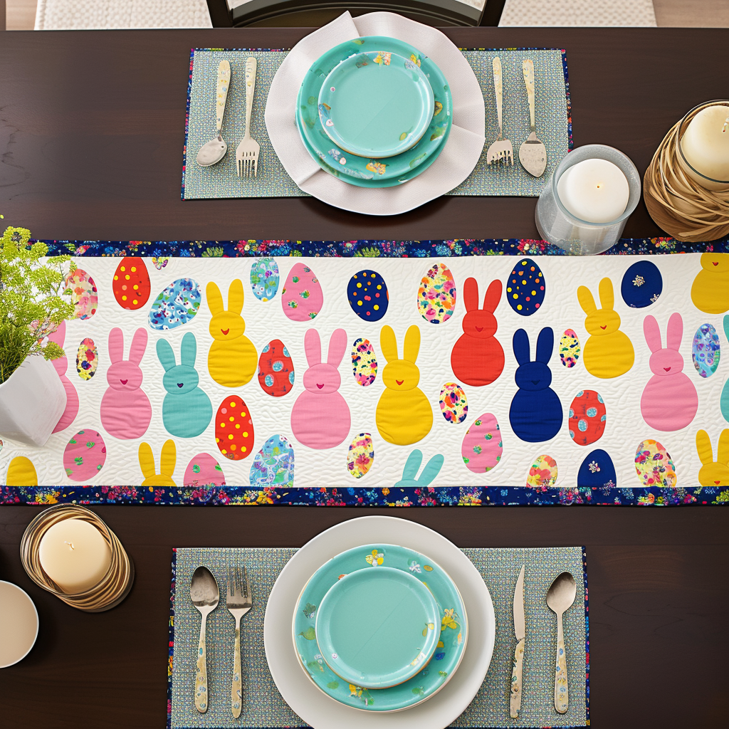 Springtime Peeps Quilted Table Runner Easter Table Decor Ideas Best Friend Presents
