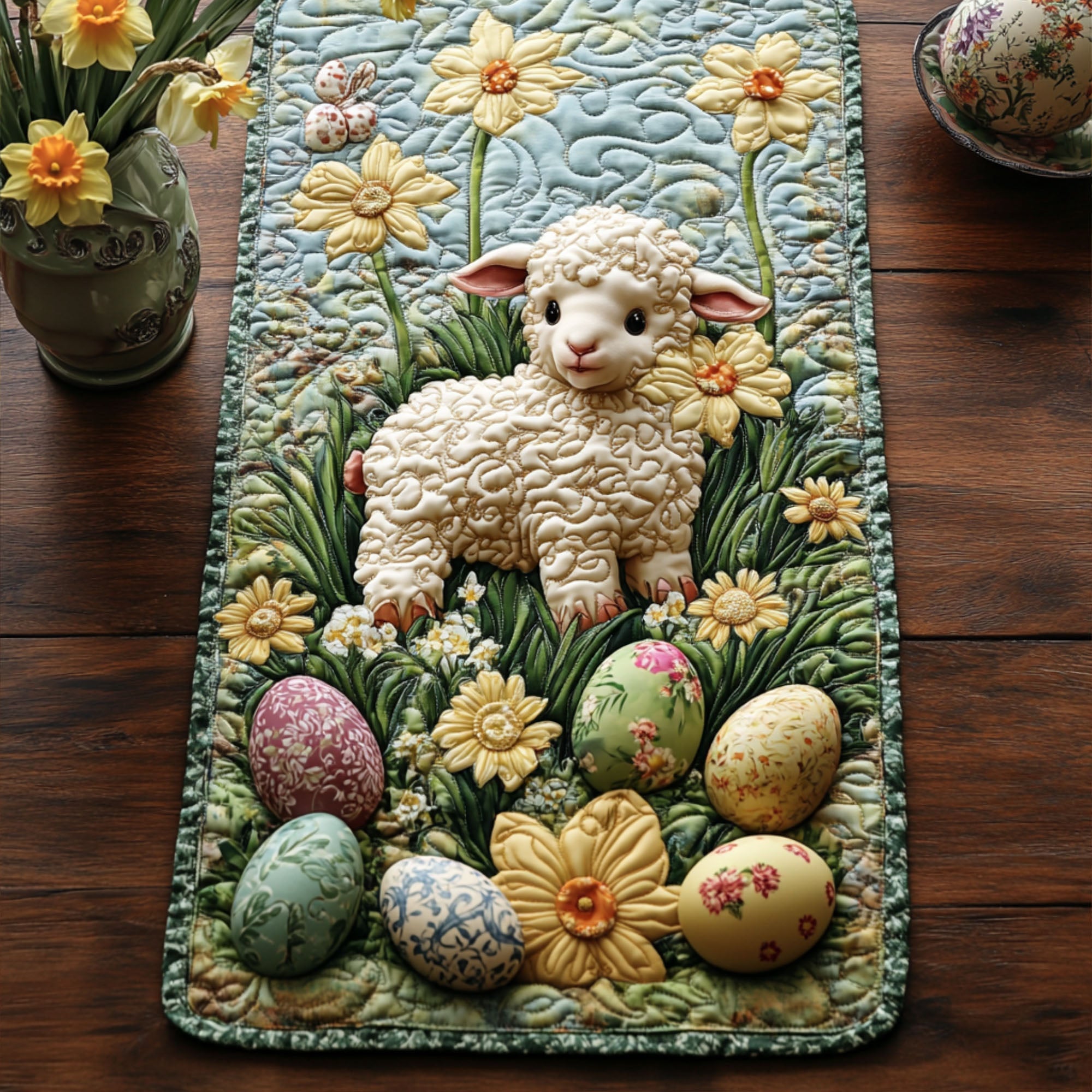 Springtime Salvation Quilted Table Runner Easter Table Decor Best Friend Presents