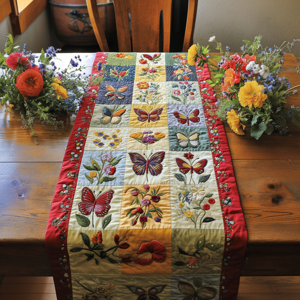 Springtime Soar Quilted Table Runner Dinner Table Decor Butterfly Christmas Presents