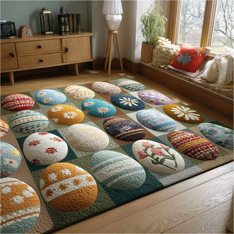 Springtime Sweetness Quilted Area Rug Easter Floral Home Decor Best Gift For Easter Lovers
