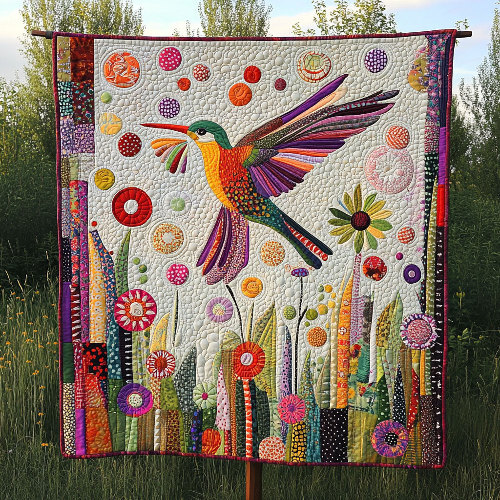 Springtime Wings Quilted Blanket Sofa Couch Throw Blanket Best Hummingbird Christmas Gifts