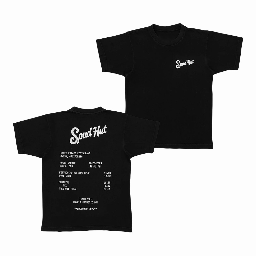 Spud Hut Restaurent Reciept Smosh T-Shirt Smosh Clothes Present Idea For Friends