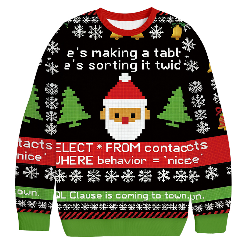 Sql Clause Is Coming to Town Christmas Ugly Sweatshirt Funny Christmas Holiday Sweater Gift Ideas