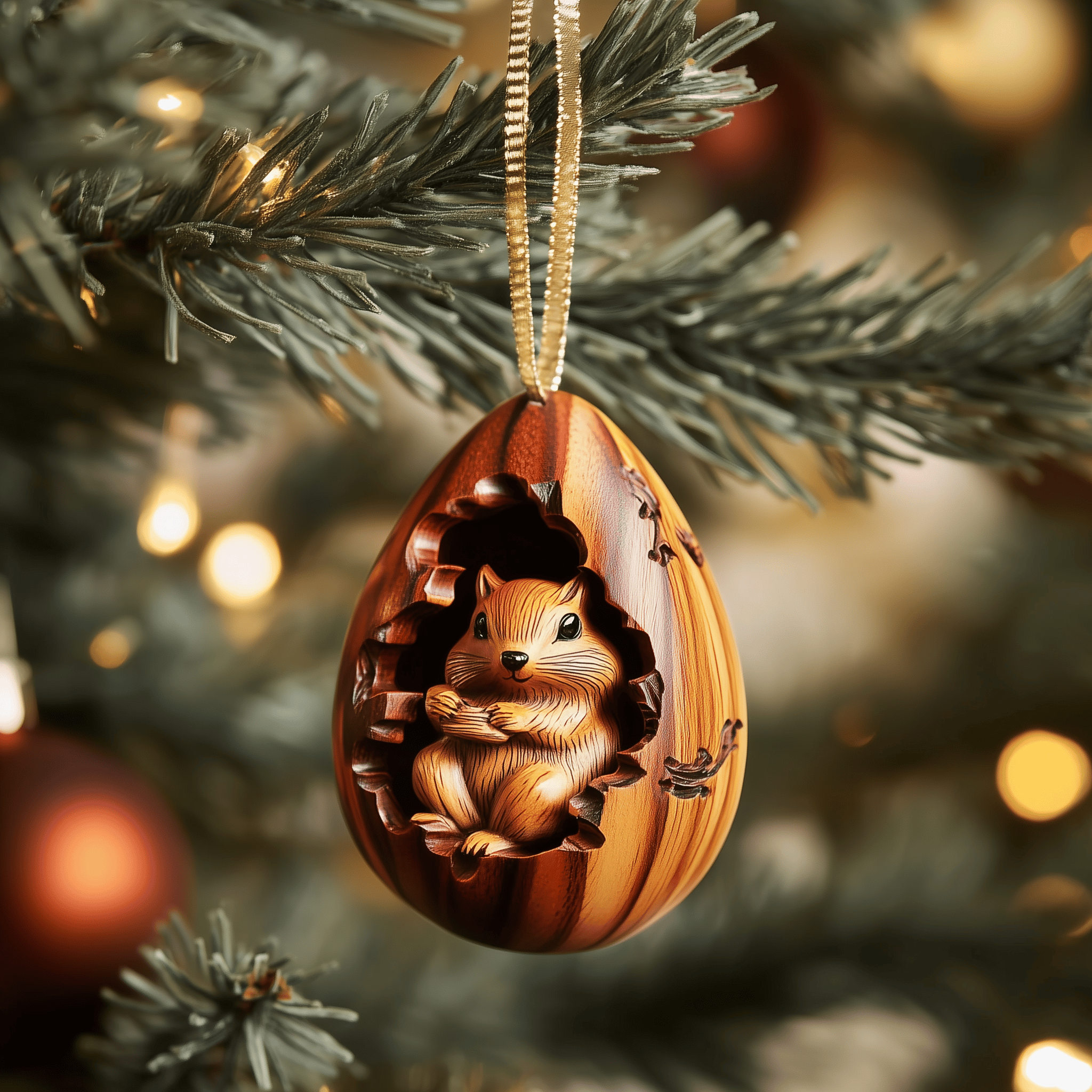Squirrel Egg Mica Ornament Feel the Magic of a Custom Ornament for Your Tree