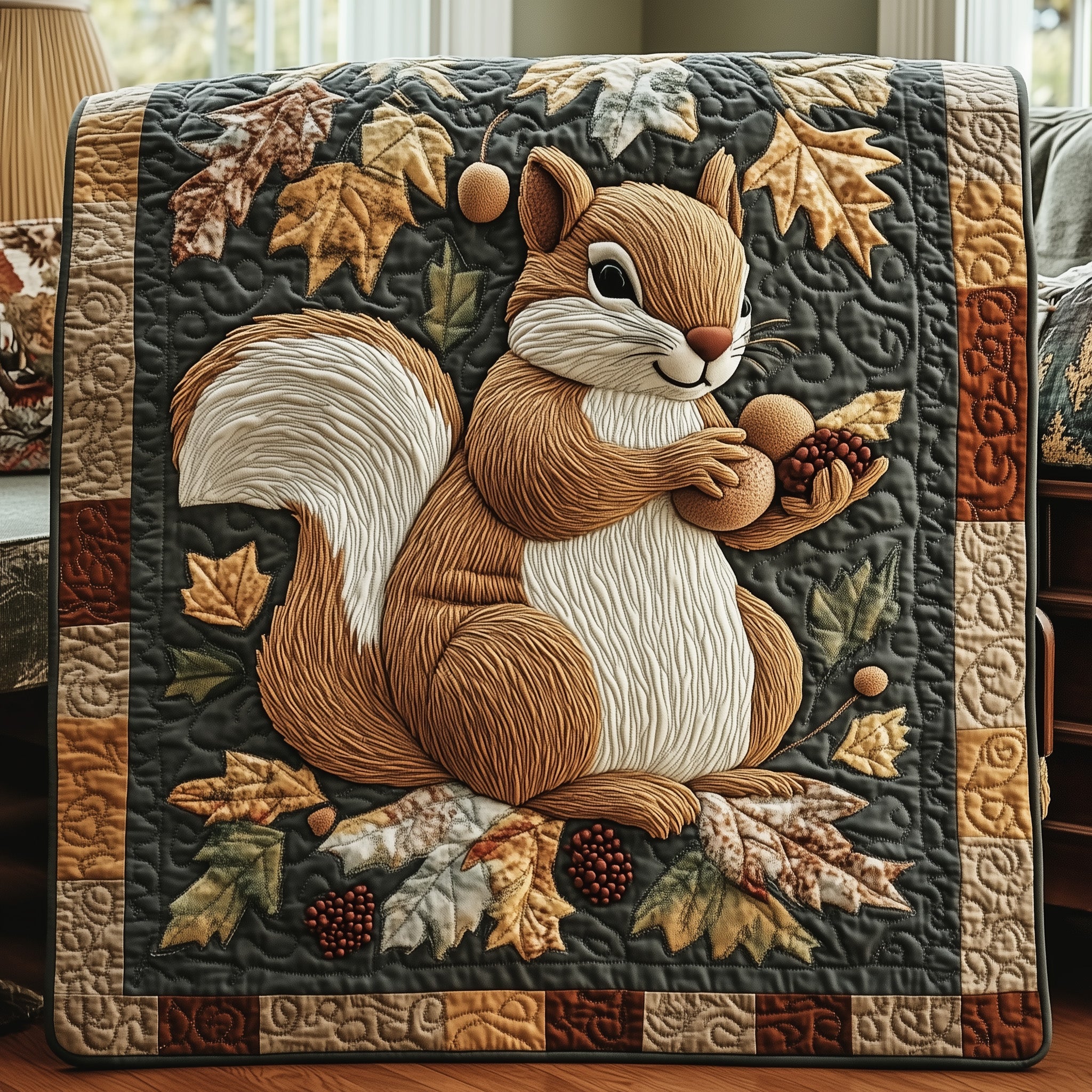 Squirrel Quilted Blanket Nice Throw BlanketChristmas Present Ideas For Daughter In Law