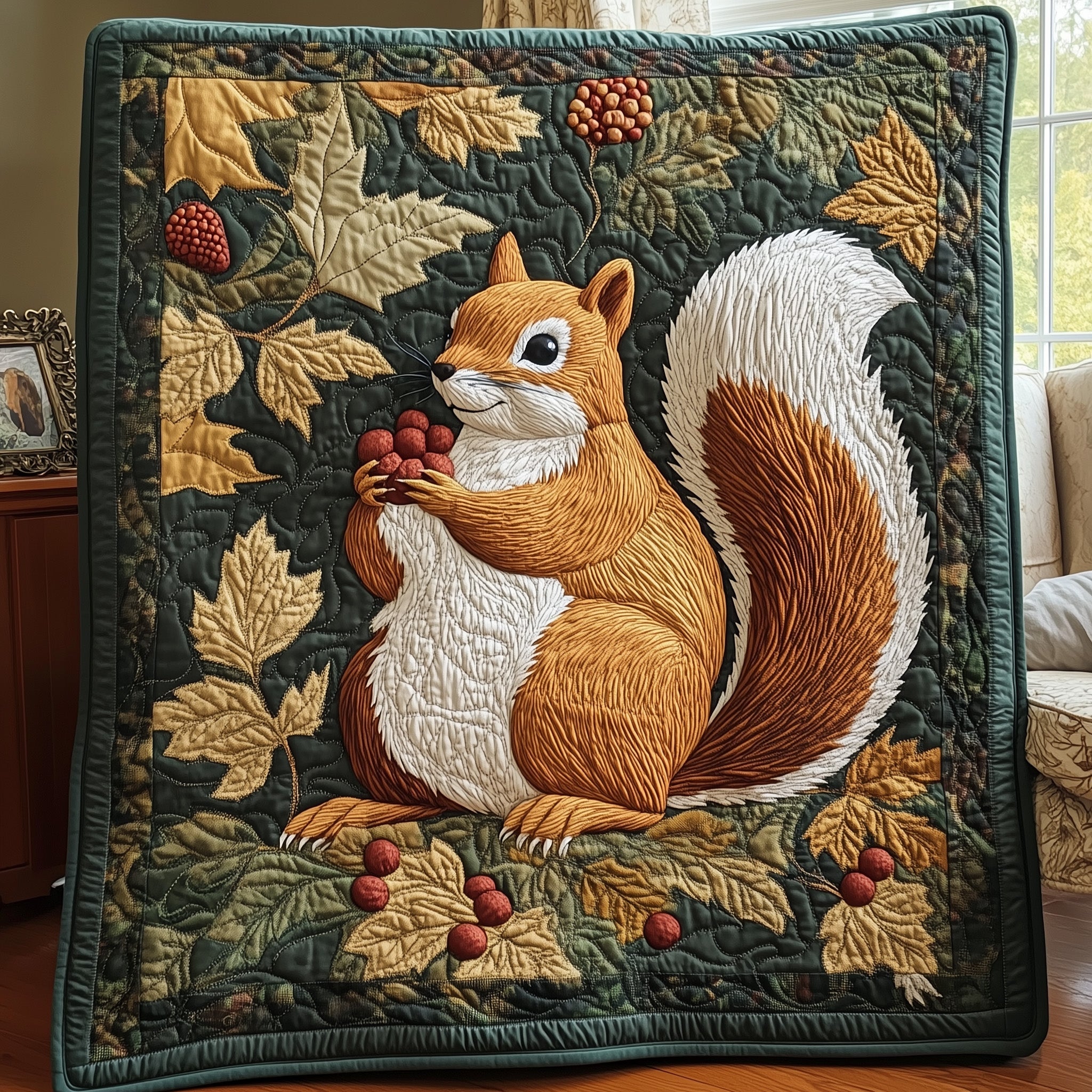 Squirrel Quilted Blanket Nice Throw BlanketXmas Gift Ideas For Daughter In Law