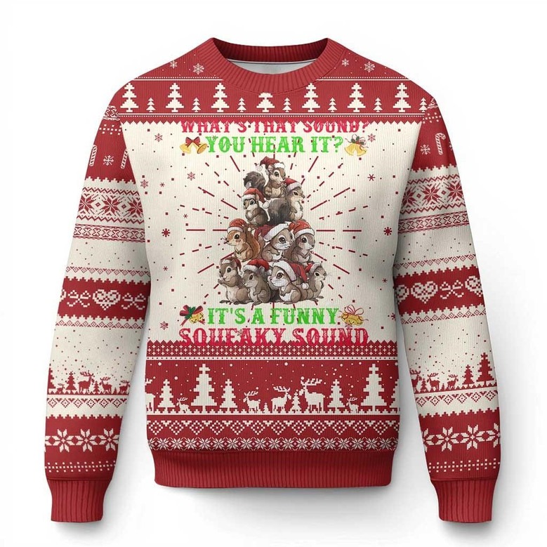 Squirrels Ugly Holiday Jumper Squeaky Sound Cute Sweaters Christmas Gifts For Squirrel Lovers