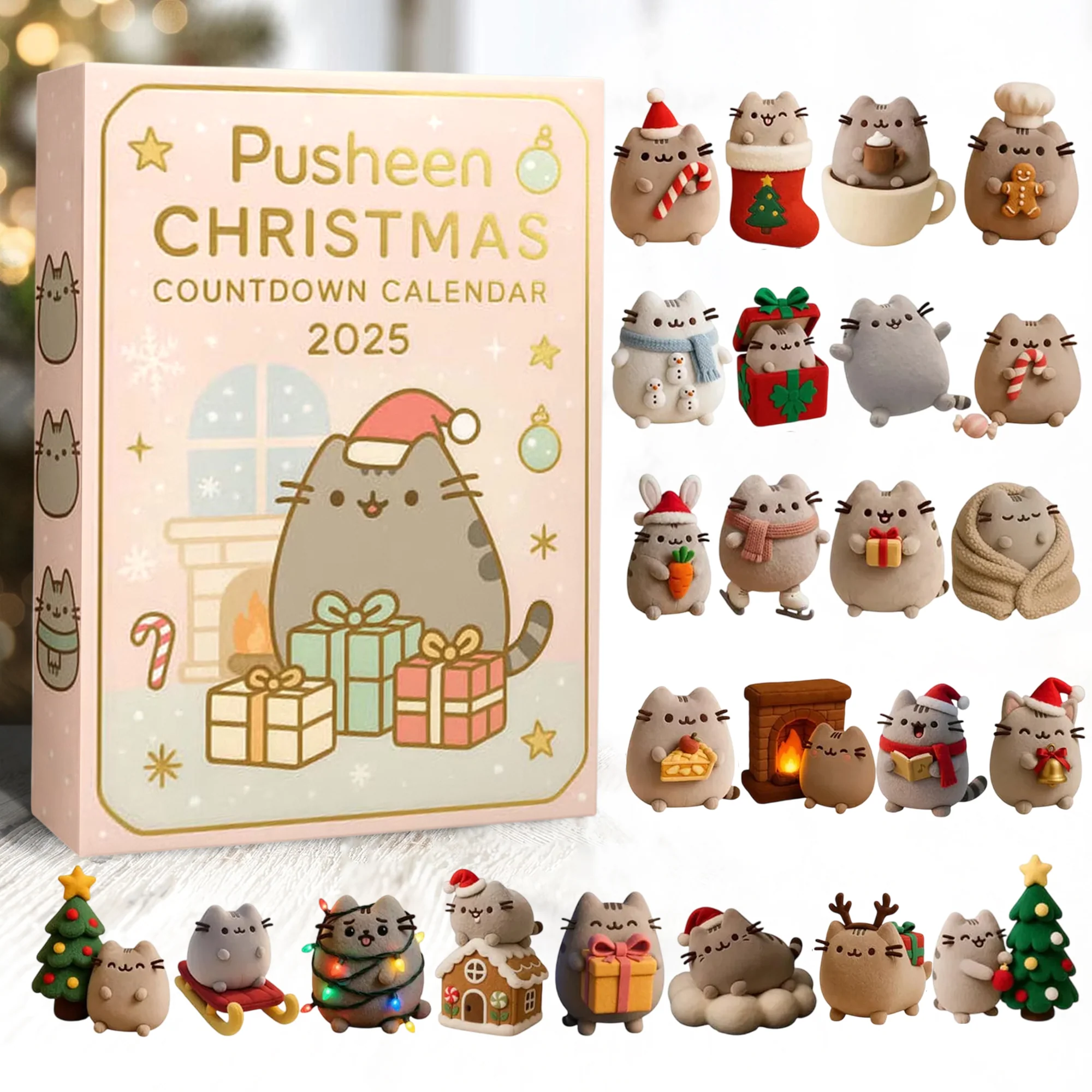 Squishmallow Cat Ornament Advent Calendar 2025 Christmas Countdown Calendar Cat Gifts For Xmas