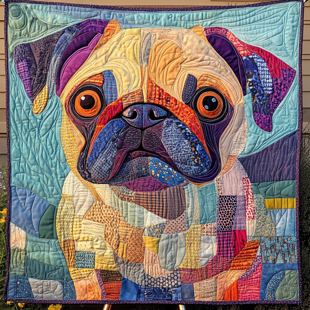 Squishy Pug Love Quilted Blanket Dog Gift Ideas For Dog Owners