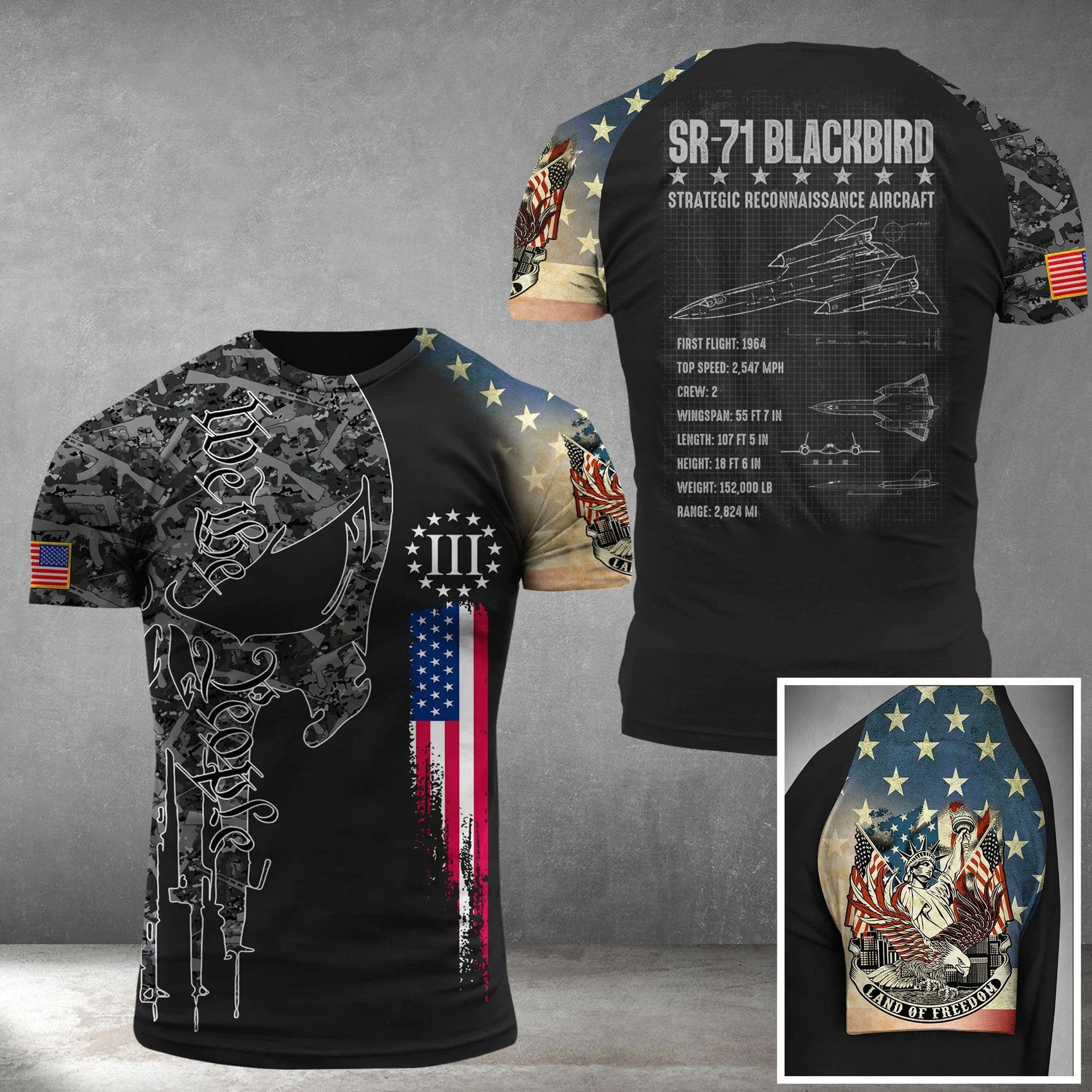 SR-71 Blackbird Aircraft Shirt We The People Military Aviation Air Force Veteran Gifts