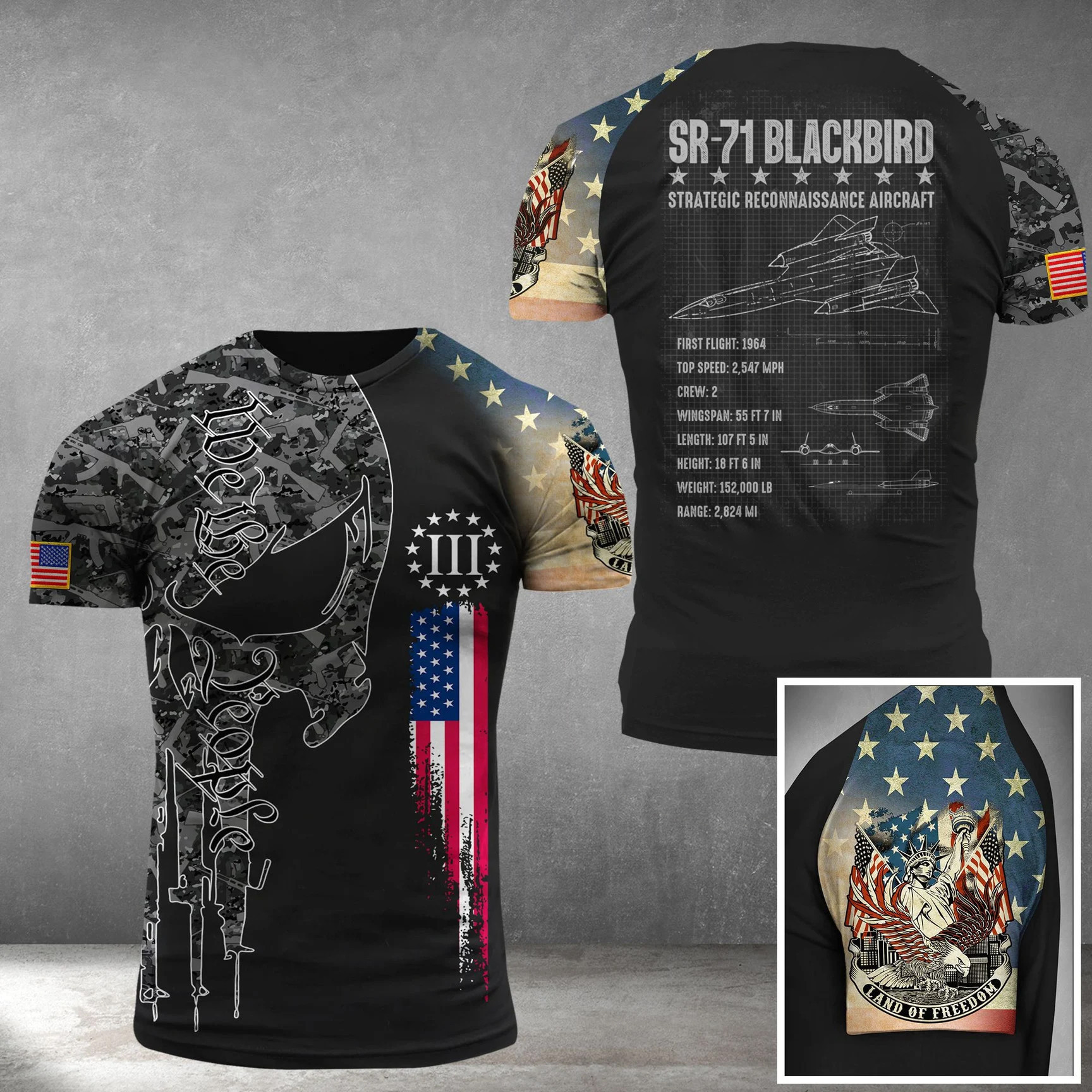 SR-71 Blackbird Aircraft Shirt We The People Military Aviation Air Force Veteran Gifts