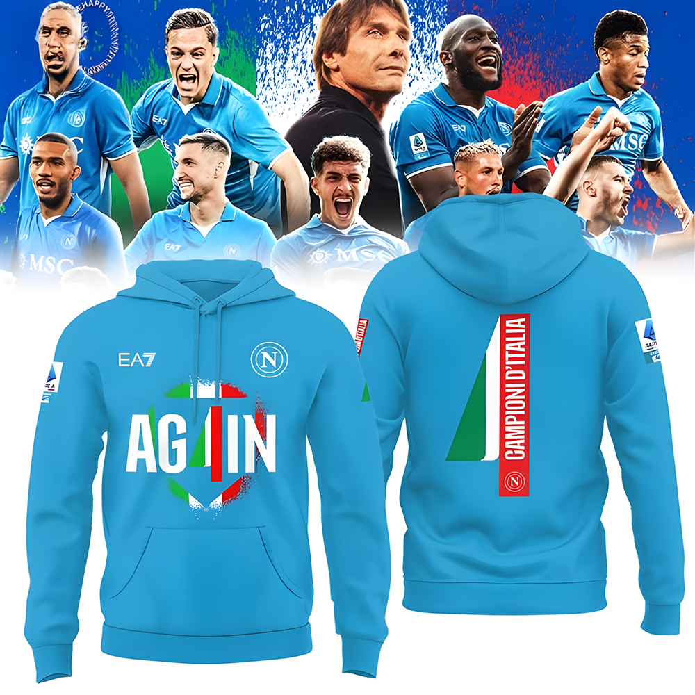 SSC Napoli Campione D'italia 2025 Hoodie Best Sport Merch For Soccer Fans