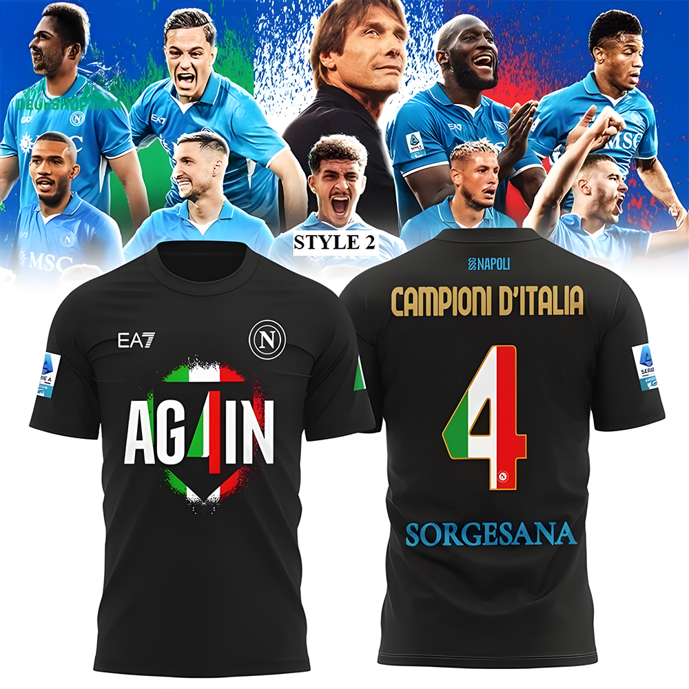 SSC Napoli Campione D'italia 2025 T-Shirt Comfortable And Relaxed Fit Shirt Gift For Him