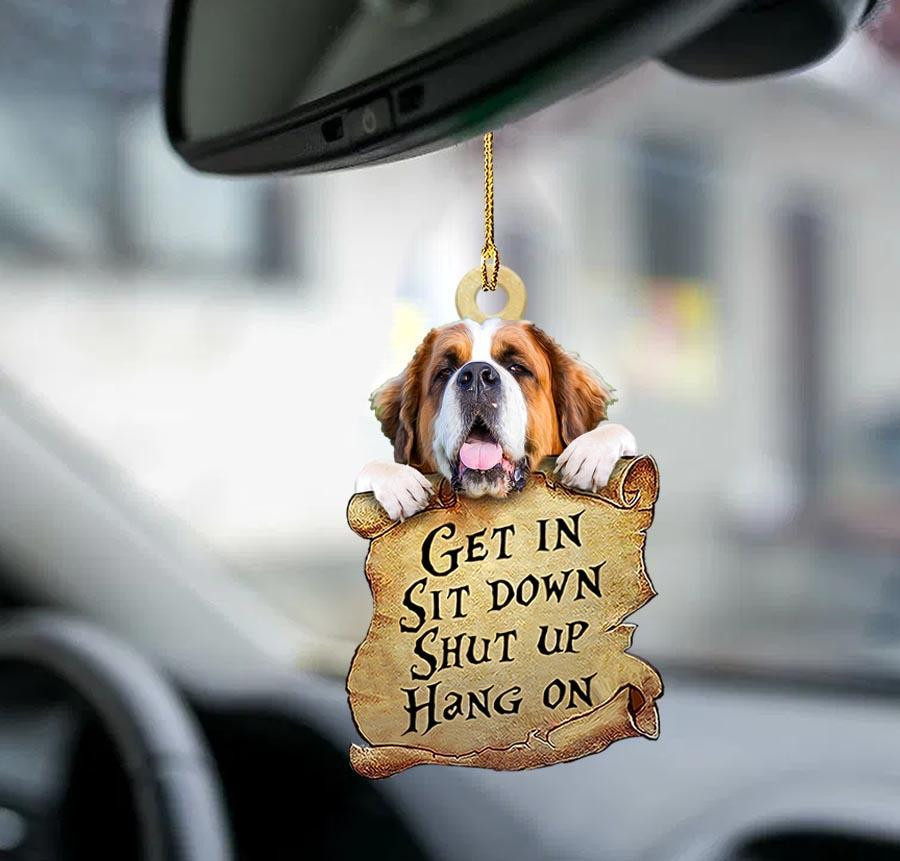 St bernard get in two sided ornament best car ornament for dog lovers