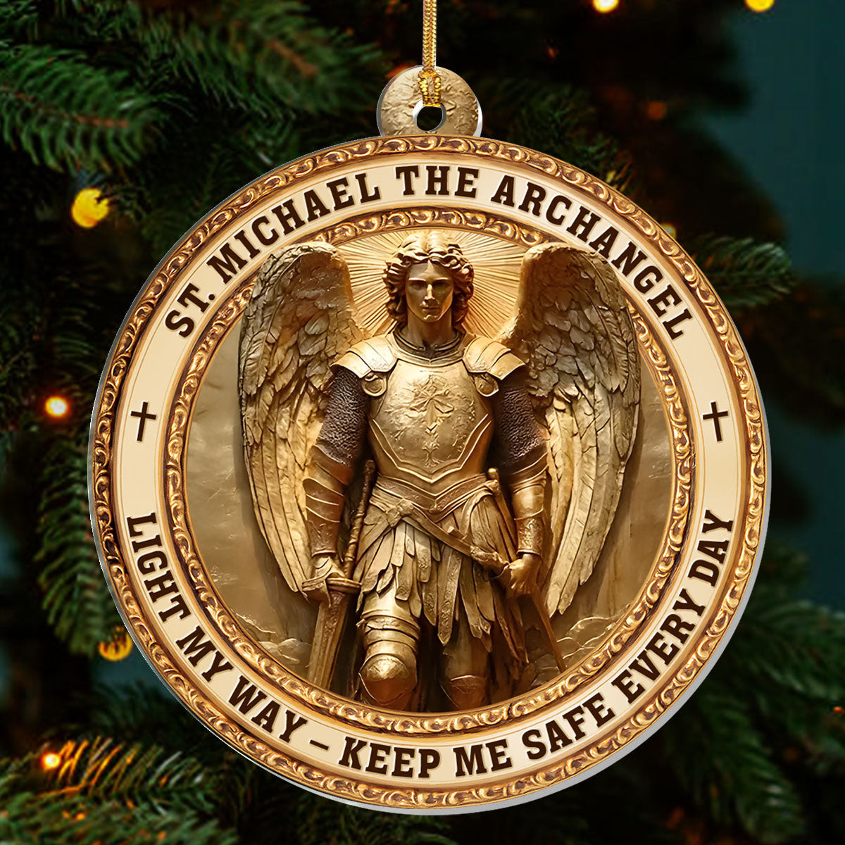 ST Michael The Archangel Christmas Ornament Xmas Tree Decor Christian Gifts Ideas