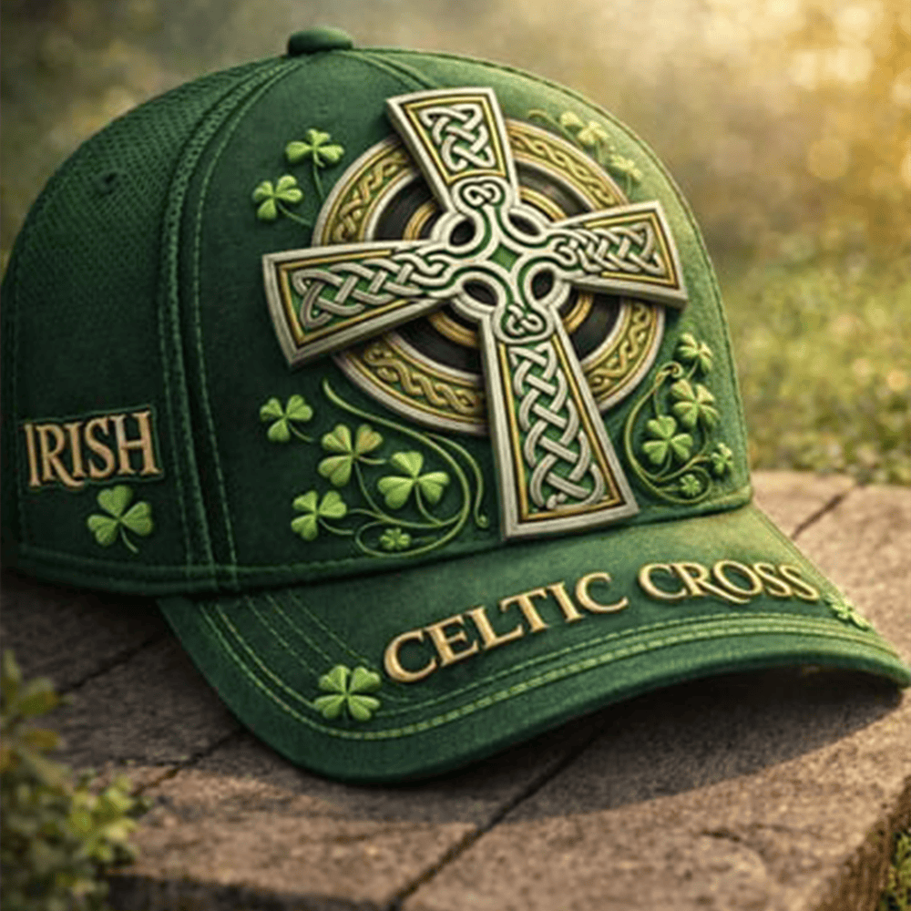 St Paddys Day Celtic Cross Hat Irish St Patrick's Day Cap Holiday Gift Ideas