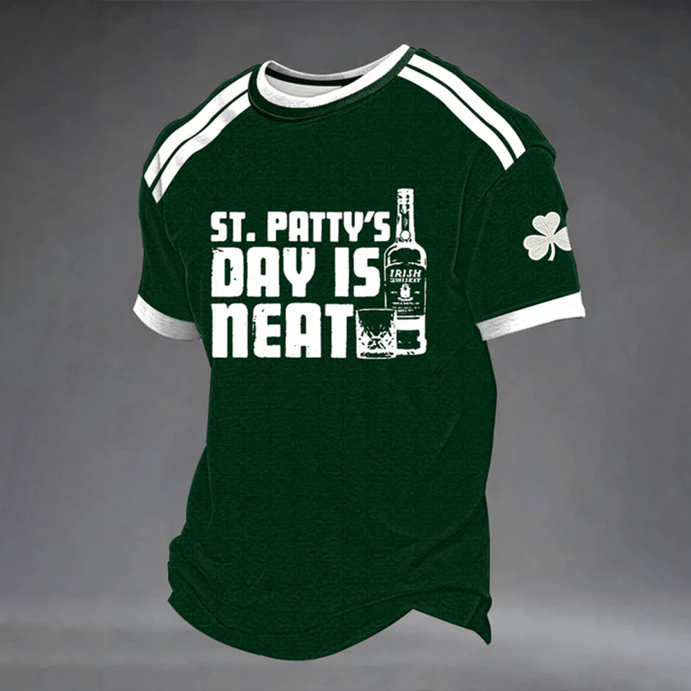 St Paddys Day Is Neat T-Shirt Shamrock Art St Patrick's Day 2026 Clothes Gift For Husband