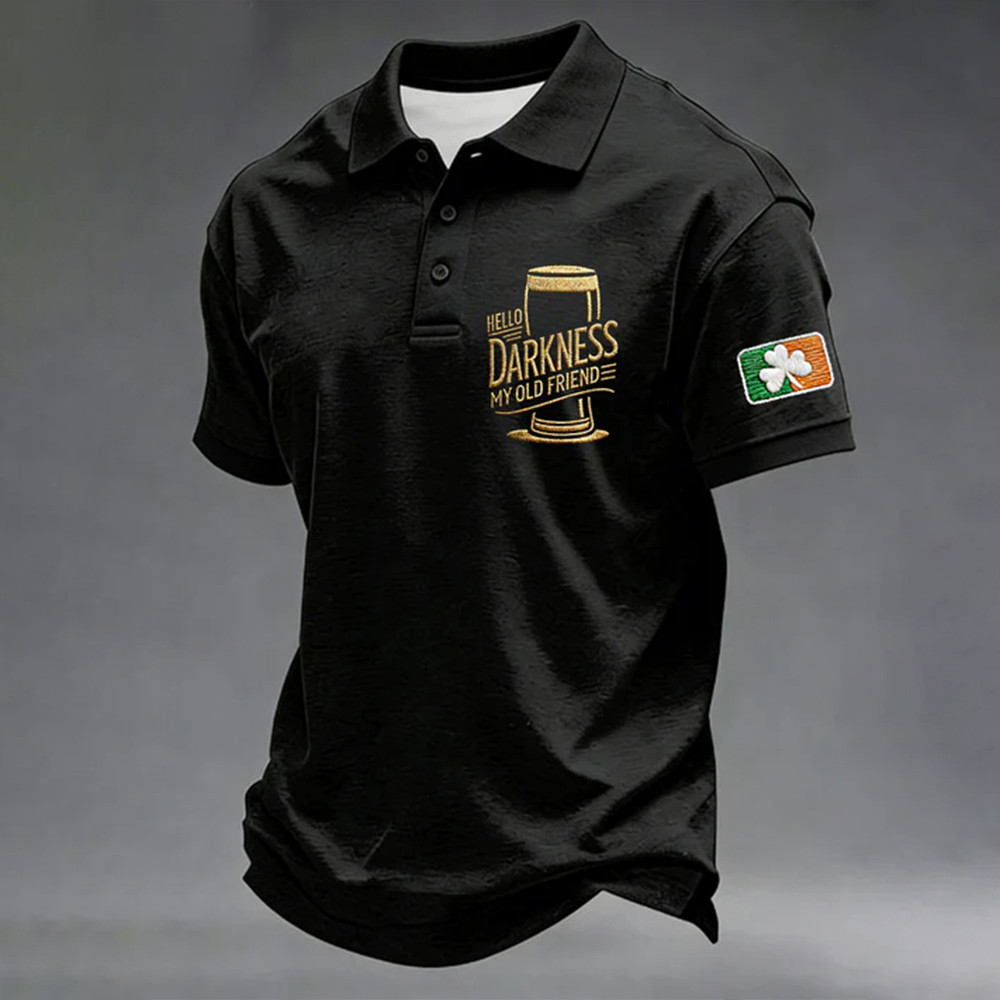 St Paddys Day Polo Shirt Hello Darkness My Old Friend Shirt Best Gift For Husband