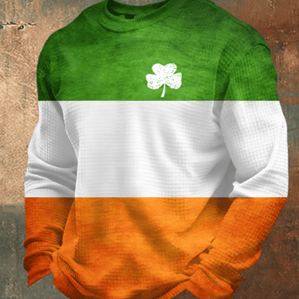St Paddys Day Shamrock Pattern Long Sleeve Shirt St Patrick's Day Apparel Gift Ideas