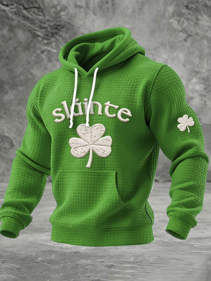 St Patrick Day Slainte Hoodie Clover Graphic Design St Patricks Outfit Gift Ideas For Men